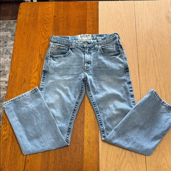 Ariat Light Blue M5 Straight Men's Jeans - Picture 3 of 16
